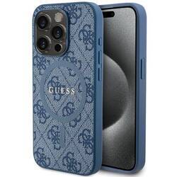 GUESS GUHMP15LG4GFRB IPHONE 15 PRO 6.1 "BLUE/BLUE HARDCASE 4G COLLECTION LEATHER METAL MAGSAFE LOGO