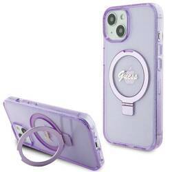 GUESS GUHMP15SHRSGU IPHONE 15/14/13 6.1 "PURPLE / PURPLE HARDCASE RING STAND SCRIPT GLITTER MAGSAFE