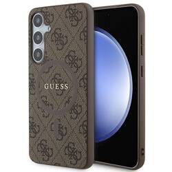GUESS GUHMS24MG4GFRW S24+ S926 BROWN/BROWN HARDCASE 4G COLLECTION LEATHER METAL MAGSAFE LOGO