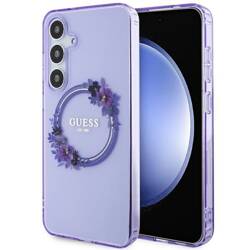 GUESS GUHMS24MHFWFCU S24+ S926 PURPLE/PURPLE HARDCASE IML FLOWERS WRETH MAGSAFE