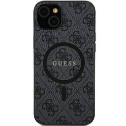 GUESS GUHMS24SG4GFRK S24 S921 CZARNY/BLACK HARDCASE 4G COLLECTION LEATHER METAL MAGSAFE