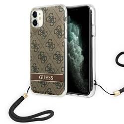 GUESS GUOHCN61H44 IPHONE 11 BROWN/BROWN HARDCASE 4G PRINT STRAP