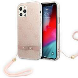 GUESS GUOHCP12MH4STP IPHONE 12/12 PRO PINK/PINK HARDCASE 4G PRINT STRAP