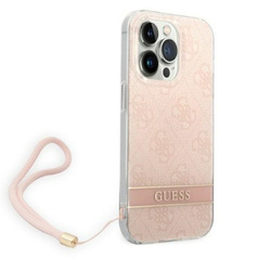 GUESS GUOHCP14LH4STP IPHONE 14 PRO 6.1 "PINK/PINK HARDCASE 4G PRINT STRAP