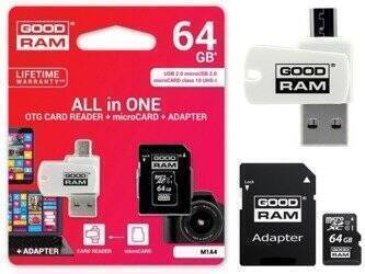 GoodRam karta pamięci 64GB microSDHC kl. 10 UHS-I + adapter + czytnik kart