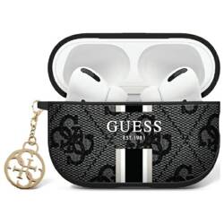 Guess GUA2P4RPSK AirPods 1/2 cover        czarny/black 4G Printed Stripes Charm