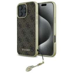 Guess GUHCP16LGF4GBR iPhone 16 Pro 6.3"   brązowy/brown hardcase 4G Charms Collection