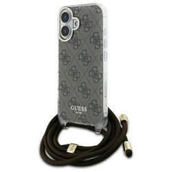 Guess GUHCP16SHC4SEW iPhone 16 6.1"       brązowy/brown hardcase Crossbody Cord 4G Print