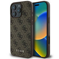 Guess GUHCP16XG4GFBR iPhone 16 Pro Max 6.9" brązowy/brown hard case 4G Classic