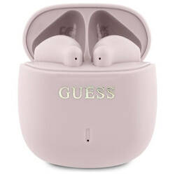 Guess słuchawki Bluetooth GUTWSJ14ESGP    TWS + stacja dokująca różowy/pink Printed Classic Logo