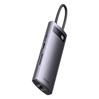 HUB 8in1 Baseus StarJoy USB-C to USB-C PD / 3x USB-A / HDMI / RJ-45 / SD TF - gray
