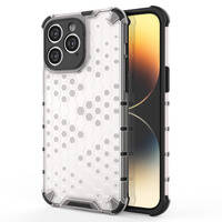 Honeycomb case for iPhone 14 Pro Max armored hybrid cover transparent
