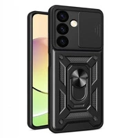 Hybrid Armor Camshield armored case for Samsung Galaxy A15 with camera cover - black
