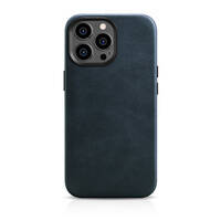 ICARER OIL WAX PREMIUM LEATHER CASE IPHONE 14 PRO MAGNETIC LEATHER CASE WITH MAGSAFE DARK BLUE (WMI14220702-BU)