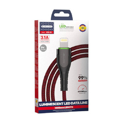 JELLICO USB CABLE - KDS-90 3.1A LIGHTNING 1M RED