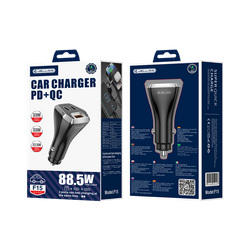 JELLICO car charger F15 PD 88,5W 2xUSB-C + 1xUSB QC3.0 Black