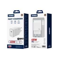 JELLICO wall charger C105 GaN PD 45W 1xUSB-C + cable USB-C - Lightning White