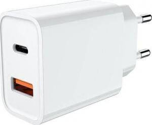 JELLICO wall charger C9 PD 20W 1xUSB-C + 1xUSB QC3.0 White