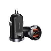 JOYROOM C-A09 MINI DUAL-PORT QC3.0 SMART FAST CHARGE 2X USB 30W QUICK CHARGE, SCP, PD, AFC BLACK