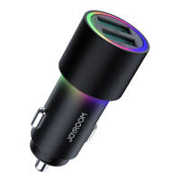 JOYROOM CAR CHARGER 2 X USB WITH BACKLIGHT 24W BLACK (JR-CL10)