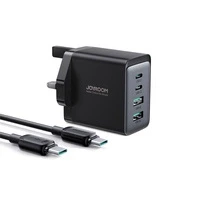 Joyroom TCG02 PD USB-C USB-A 67W GaN wall charger (UK) + USB-C cable - black