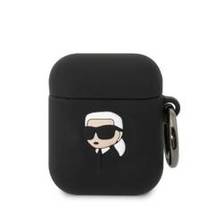 KARL LAGERFELD KLA2RUNIKK AIRPODS 1/2 COVER BLACK/BLACK SILICONE KARL HEAD 3D