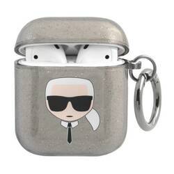 KARL LAGERFELD KLA2UKHGK AIRPODS 1/2 COVER BLACK/BLACK GLITTER KARL`S HEAD