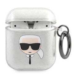 KARL LAGERFELD KLA2UKHGS AIRPODS 1/2 COVER SILVER/SILVER GLITTER KARL`S HEAD