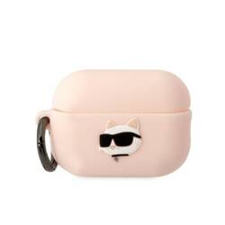 KARL LAGERFELD KLAP2RUNCHP AIRPODS PRO 2 (2022/2023) COVER PINK/PINK SILICONE CHOUPETTE HEAD 3D