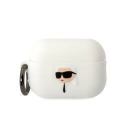 KARL LAGERFELD KLAP2RUNIKH AIRPODS PRO 2 (2022/2023) COVER WHITE/WHITE SILICONE KARL HEAD 3D