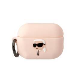 KARL LAGERFELD KLAP2RUNIKP AIRPODS PRO 2 (2022/2023) COVER PINK/PINK SILICONE KARL HEAD 3D