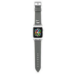 KARL LAGERFELD KLAWMOKHG APPLE WATCH 38/40/41MM SILVER/SILVER STRAP SAFFIANO KARL HEADS