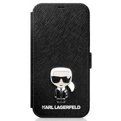 KARL LAGERFELD KLFLBKP12LIKMSBK IPHONE 12 PRO MAX 6.7 "BLACK/BLACK BOOK SAFFIANO IKONIK METAL