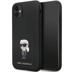 KARL LAGERFELD KLHCN61SMHKNPK IPHONE 11 / XR 6.1 "BLACK / BLACK SILICONE IKONIK METAL PIN