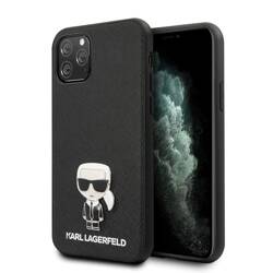 KARL LAGERFELD KLHCN65IKFBMBK IPHONE 11 PRO MAX HARDCASE CZARNY/BLACK SAFFIANO IKONIK METAL