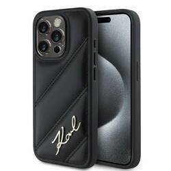 KARL LAGERFELD KLHCP13XPQDSMGK IPHONE 13 PRO MAX 6.7" BLACK/BLACK HARDCASE DIAGONAL QUILTED SCRIPT