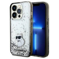 KARL LAGERFELD KLHCP14LLKNSK IPHONE 14 PRO 6.1 "TRANSPARENT HARDCASE LIQUID GLITTER CHOUPETTE