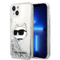 KARL LAGERFELD KLHCP14SLNCHCS IPHONE 14 / 15/13 6.1 "SREBRRY / SILVER HARDCASE GLITTER CHOUPETTE HEAD