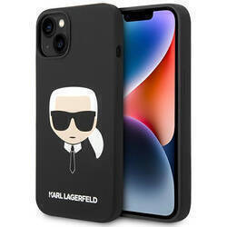 KARL LAGERFELD KLHCP14SSLKHBK IPHONE 14/15/13 6.1 "HARDCASE CZARNY / BLACK SILICONE KARL`S HEAD