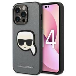 KARL LAGERFELD KLHCP14XSAPKHG IPHONE 14 PRO MAX 6.7 "SILVER/SILVER HARDCASE SAFFIANO KARL`S HEAD PATCH