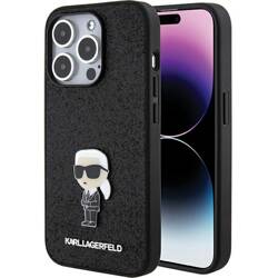 KARL LAGERFELD KLHCP15LGKNPSK IPHONE 15 PRO 6.1 "BLACK/BLACK HARDCASE FIXED GLITTER IKONIK LOGO PIN