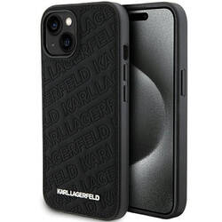 KARL LAGERFELD KLHCP15SPQKPMK IPHONE 15/14/13 6.1 "BLACK / BLACK HARDCASE QUILTED K PATTERN