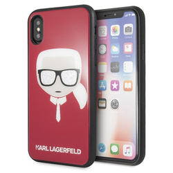KARL LAGERFELD KLHCPXDLHRE IPHONE X/XS RED/RED ICONIC GLITTER KARL`S HEAD