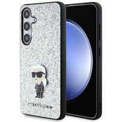 KARL LAGERFELD KLHCS24SGCNPSG S24 S921 SREBRNY/SILVER HARDCASE FIXED GLITTER IKONIK LOGO PIN