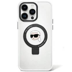 KARL LAGERFELD KLHMP15LHMRSKHH IPHONE 15 PRO 6.1 "BIAŁY/WHITE HARDCASE RING STAND KARL HEAD MAGSAFE