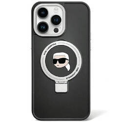 KARL LAGERFELD KLHMP15LHMRSKHK IPHONE 15 PRO 6.1 "BLACK/BLACK HARDCASE RING STANDARD KARL HEAD MAGSAFE