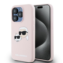 KARL LAGERFELD KLHMP15LSKCHPPLP IPHONE 15 PRO 6.1" PINK/PINK HARDCASE SILICONE KARL & CHOUPETTE MAGSAFE