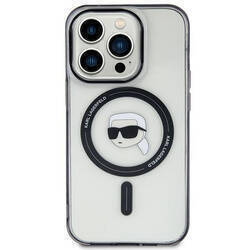 KARL LAGERFELD KLHMP15SHKHNOTK IPHONE 15/14/13 6.1 "TRANSPARENT HARDCASE IML KARL`S HEAD MAGSAFE