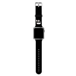 KARL LAGERFELD STRAP KLAWMSLKK APPLE WATCH 38/40/41MM BLACK/BLACK STRAP SILICONE KARL HEADS