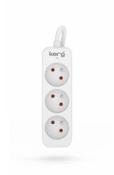 KERG M02383 EXTENSION CORD WITHOUT SWITCH 3 SOCKETS 10A 2300W CABLE 1.5M WHITE-GRAY